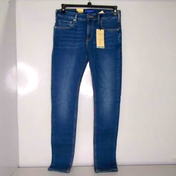 Scotch & Soda Men's US 28 x 32 Skim Slim Denim Jeans 0543 Medium  Blue NWT - Picture 1 of 6